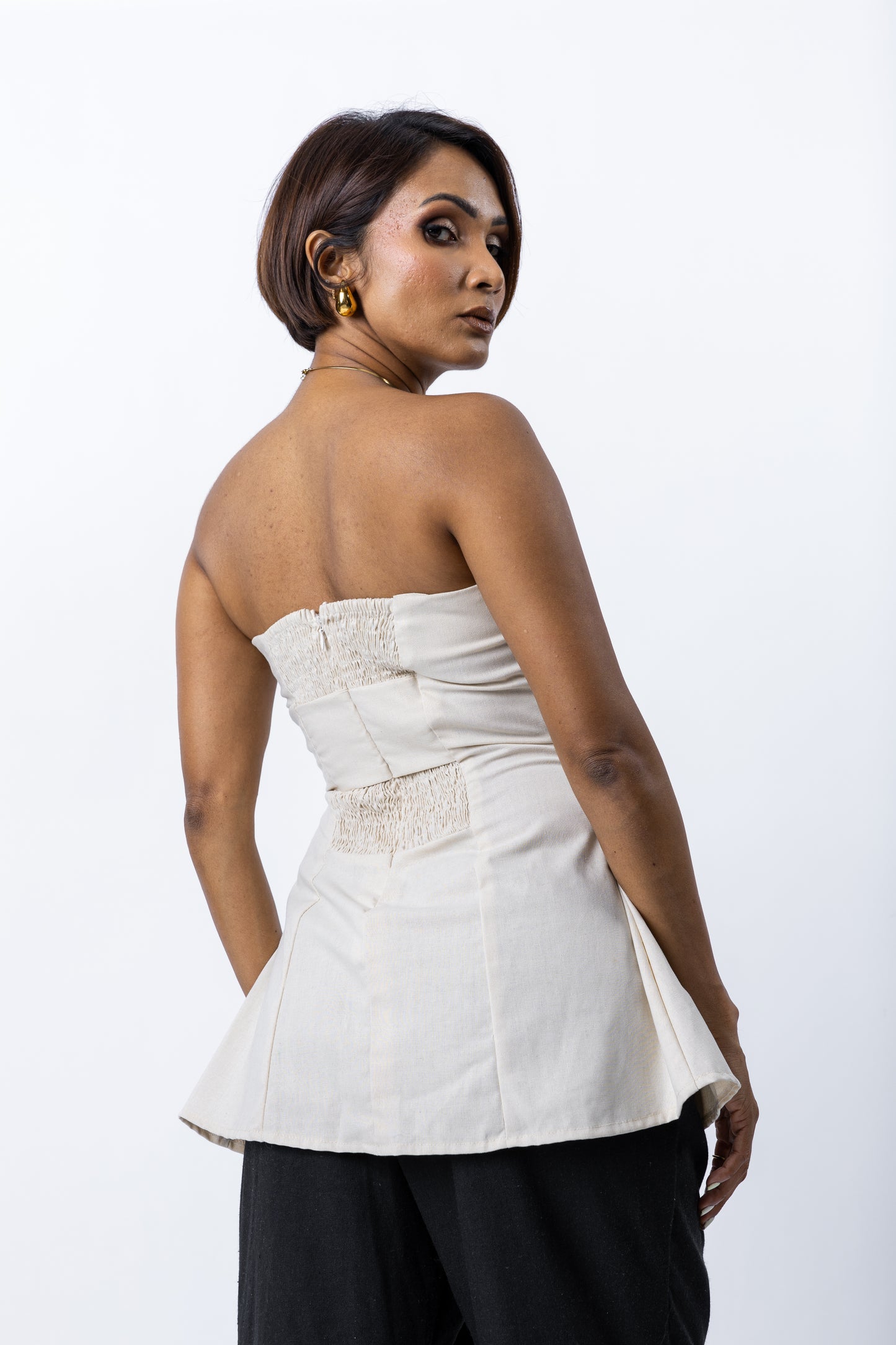 WYONA OAT STRAPLESS TOP