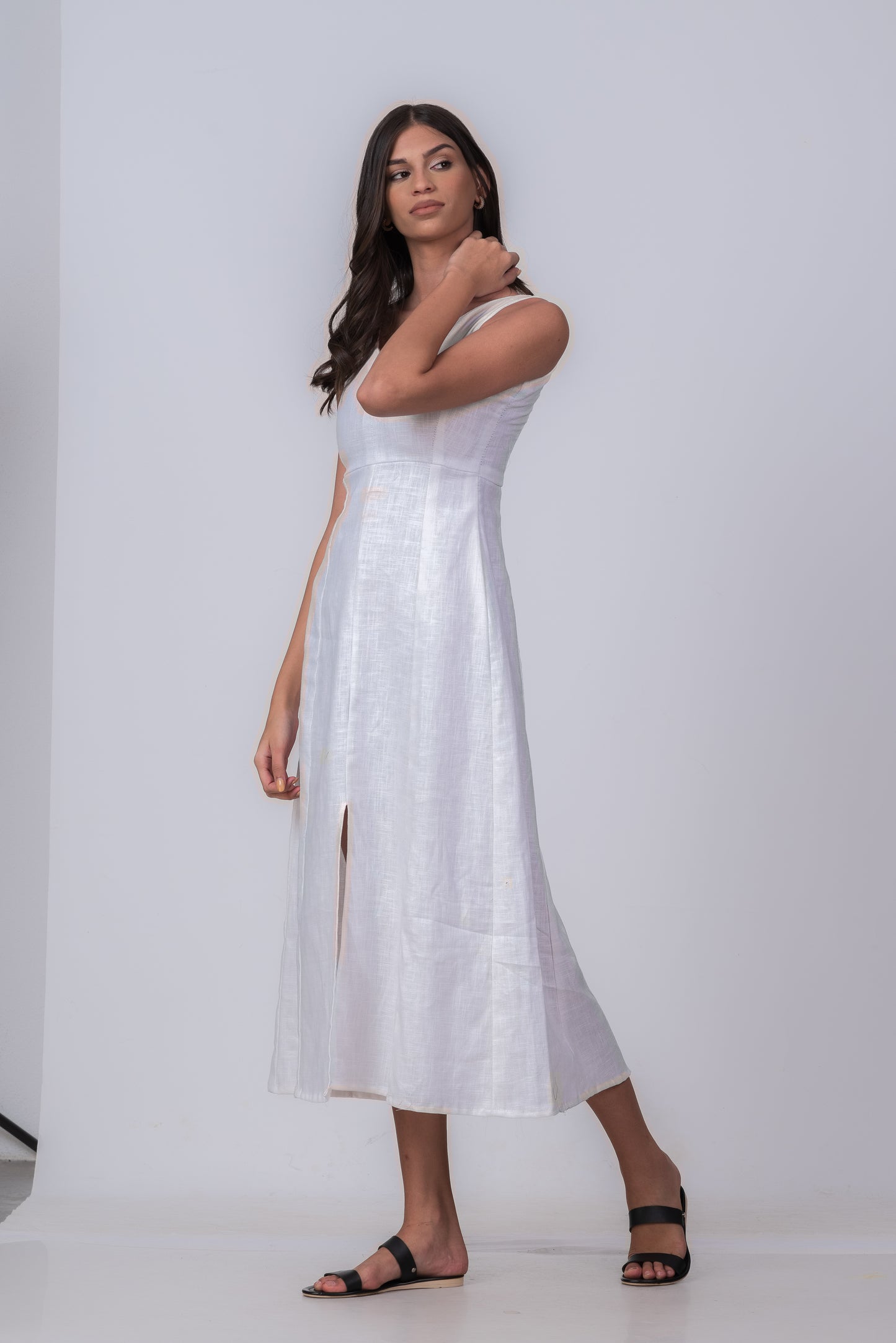 SADIE SPLIT MIDI DRESS