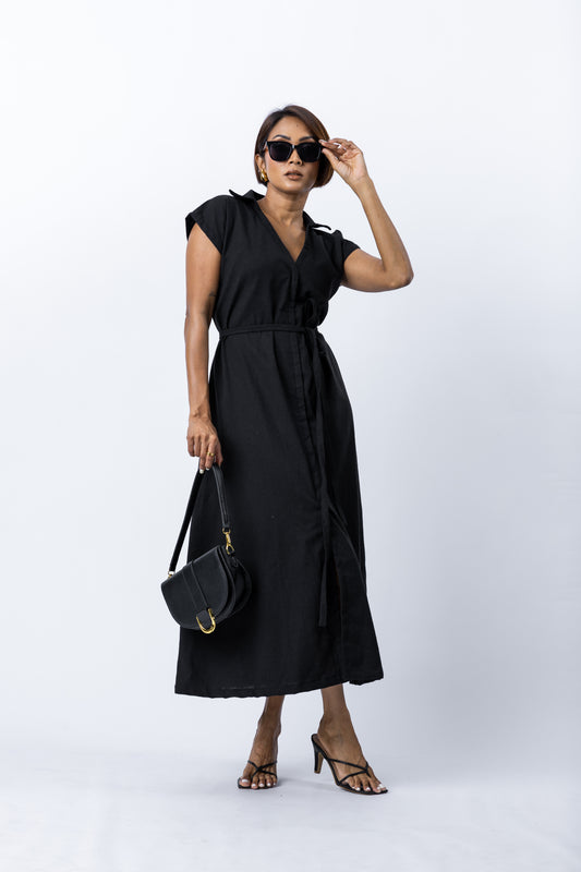 ASPEN BLACK SHIRT DRESS