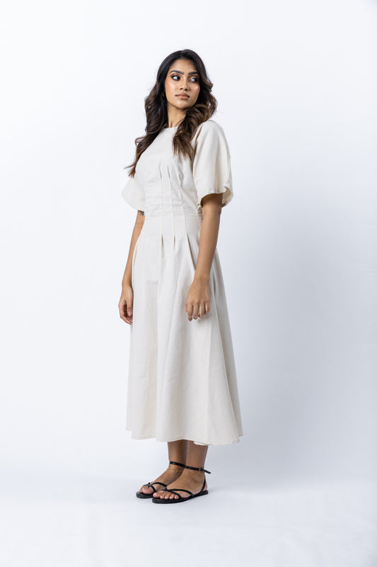 VALERIA OAT BOATNECK MIDI DRESS